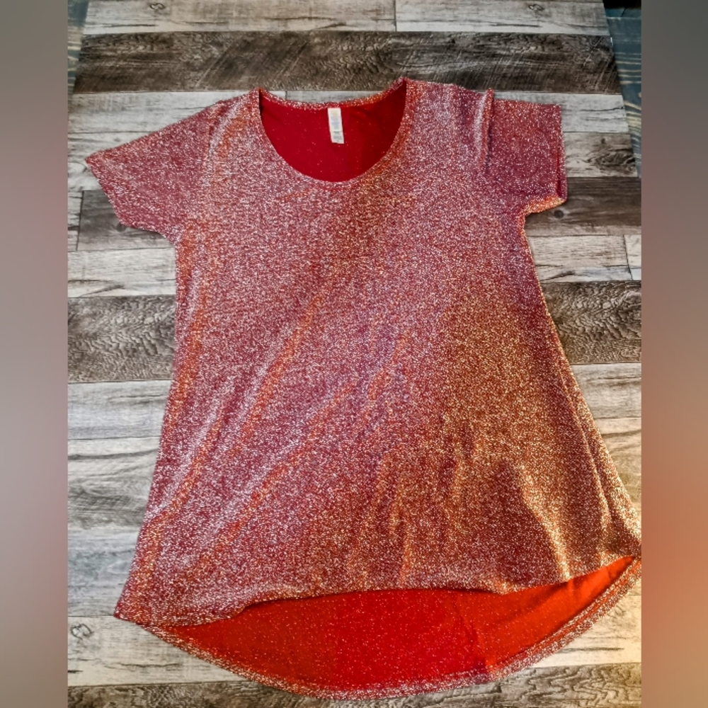 Sparkly red LuLaRoe shirt